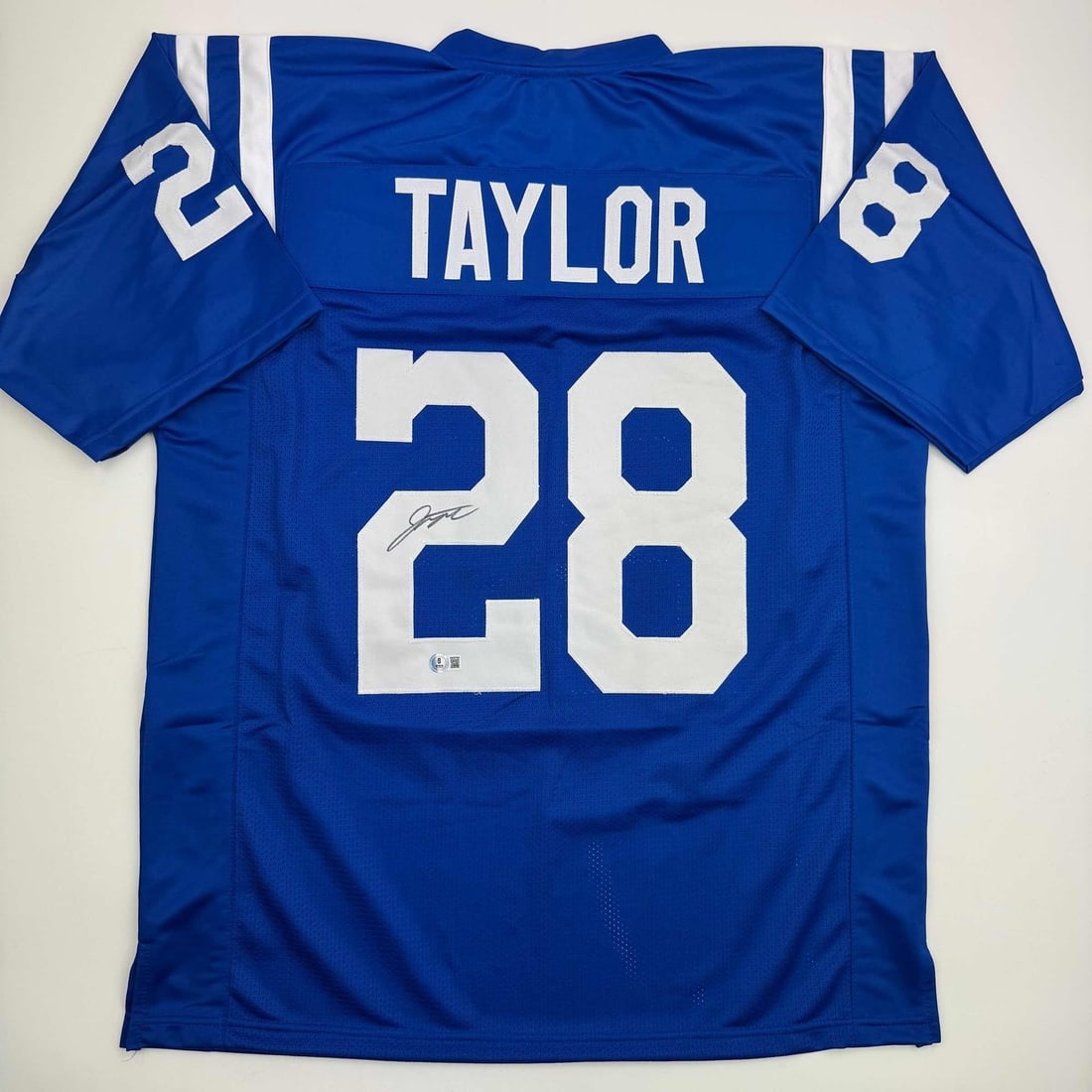 JSA Certified Jonathan Taylor Signed Blue Custom Football Jersey XL (1 of 4)