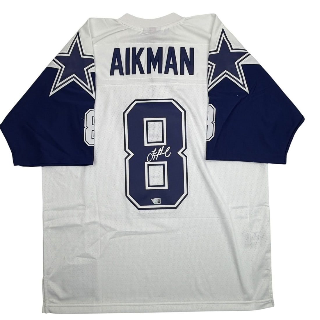 Fanatics Authentic Troy Aikman Signed Dallas Cowboys M&N Jersey: Fanatics Authentic Troy Aikman Signed Dallas Cowboys M&N Jersey Authentic Troy Aikman autographed Dallas Cowboys jersey in white. This original football jersey is signed by Troy Aikman and comes with 