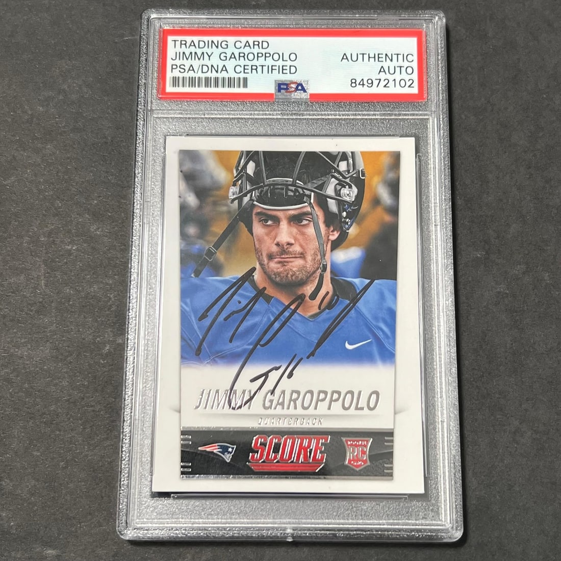 PSA Slabbed Jimmy Garoppolo Autographed 2014 Panini Score #386 49ers Card (1 of 2)
