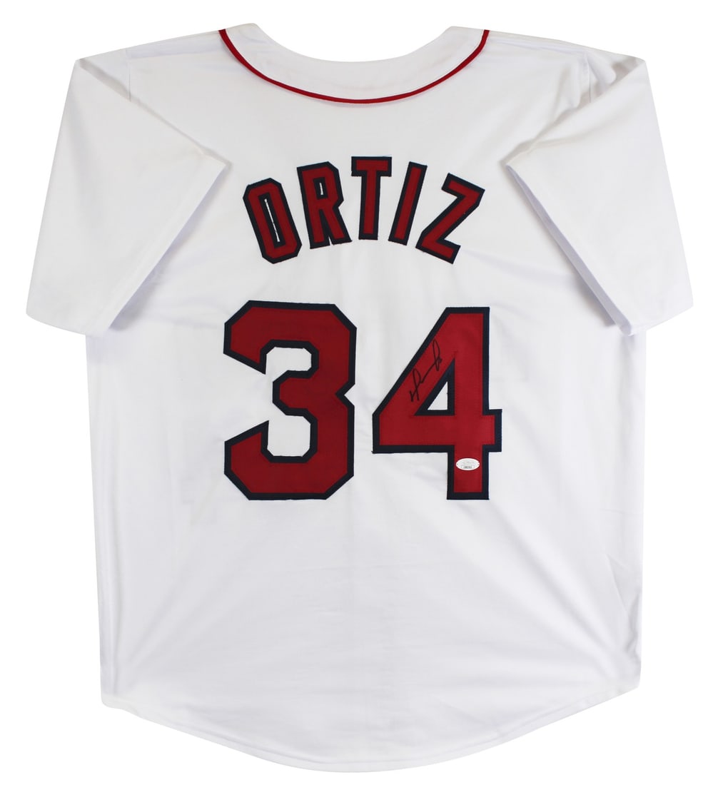 JSA Certified David Ortiz Signed Boston Red Sox White Jersey: JSA Certified David Ortiz Signed Boston Red Sox White Jersey Authentic hand-signed white pro style jersey personally autographed by David Ortiz of the Boston Red Sox. This original autograph comes wit