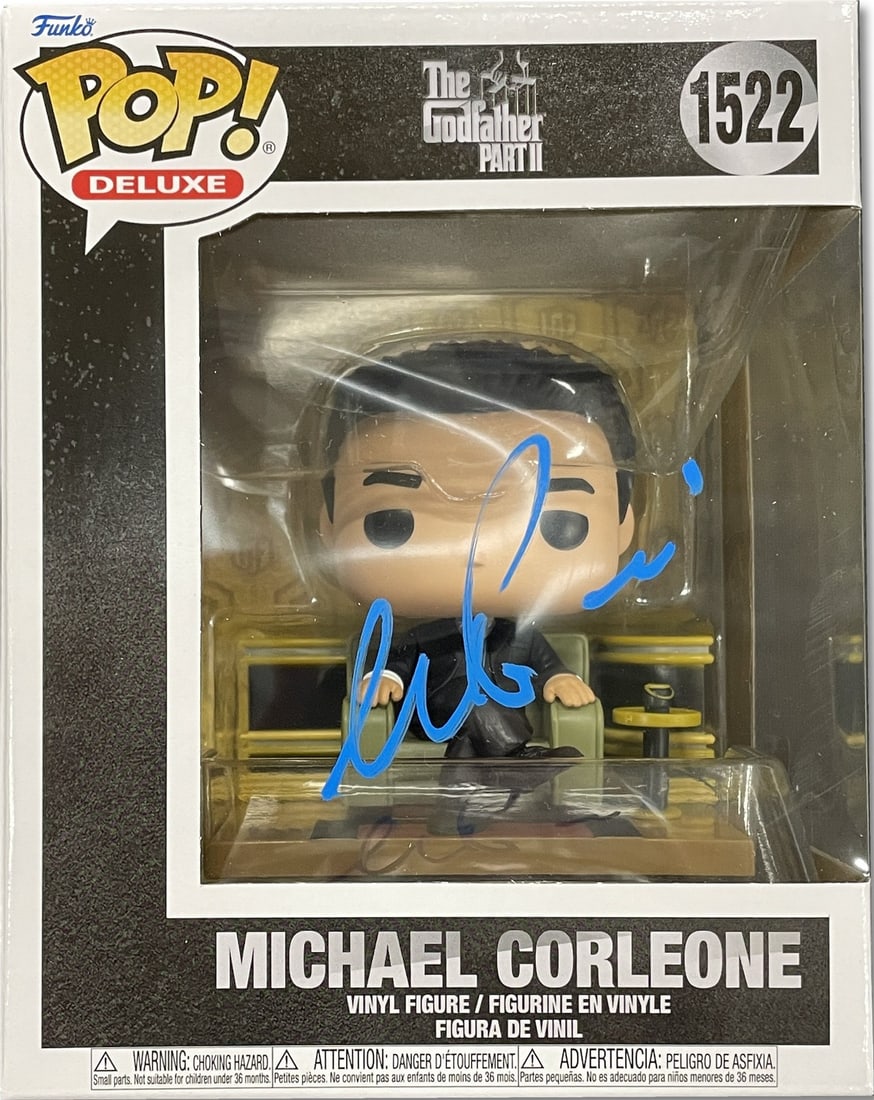 Autographed Funko POP Michael Corleone The Godfather II Al Pacino BAS: Autographed Funko POP Michael Corleone The Godfather II Al Pacino BAS Pre-owned Funko POP! figure of Michael Corleone from The Godfather II, autographed by Al Pacino. This original signed collectible 