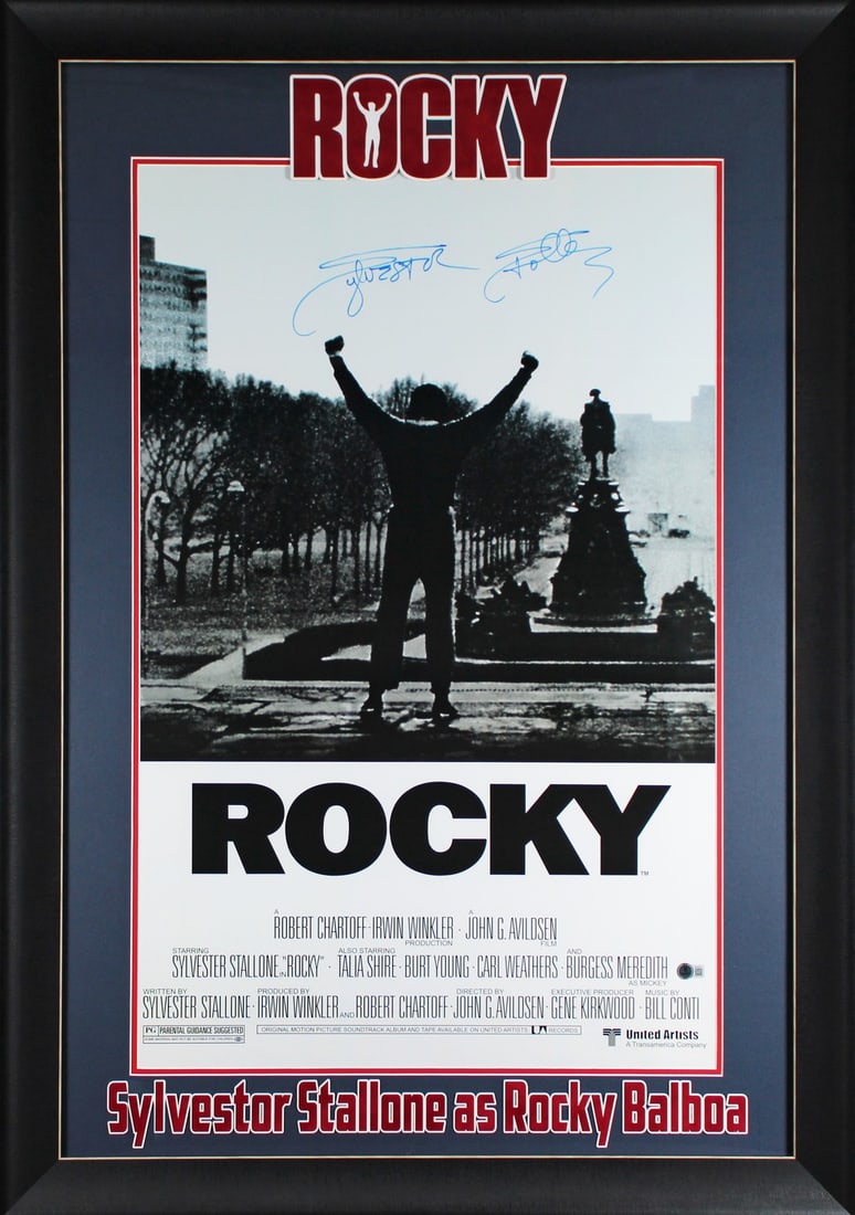 Framed 24x36 Rocky Poster Signed by Sylvester Stallone Beckett Authenticated (1 of 4)