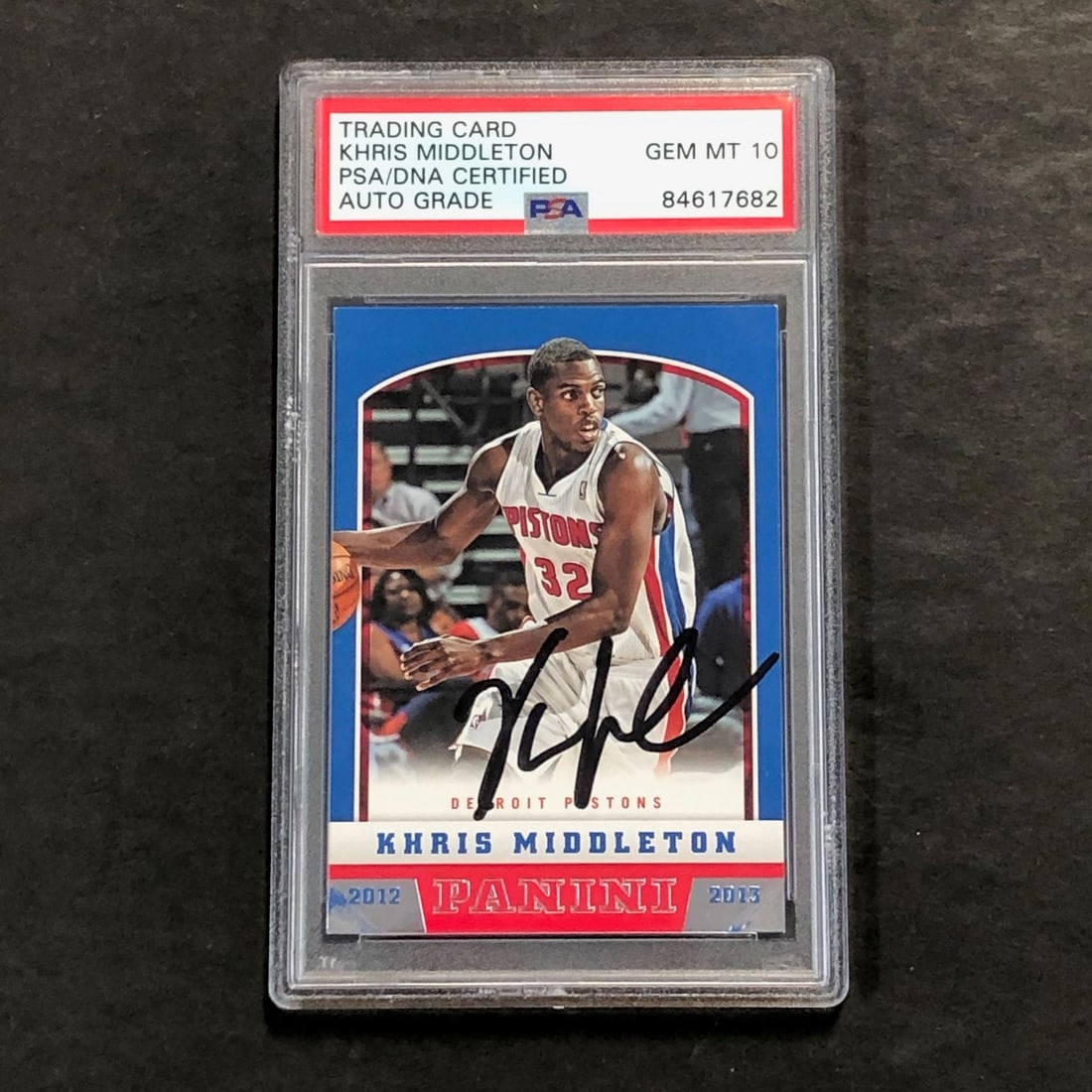 Khris Middleton autographed 2012-13 Panini #276 basketball card PSA slabbed (1 of 2)
