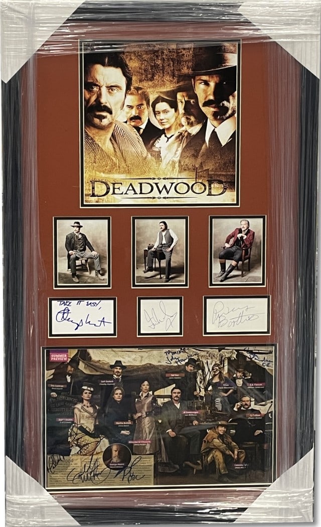 Original 6x12 Deadwood Cast Signed Photo Timothy Olyphant Ian McShane JSA (1 of 8)