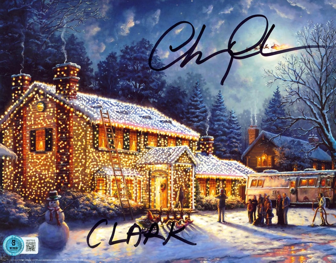 Chevy Chase Signed 8x10 Photo With Clark Inscription BAS Witness Christmas Vacation: Chevy Chase Signed 8x10 Photo With Clark Inscription BAS Witness Christmas Vacation This is an 8x10 photograph featuring the house from National Lampoon's Christmas Vacation, personally signed by Chev