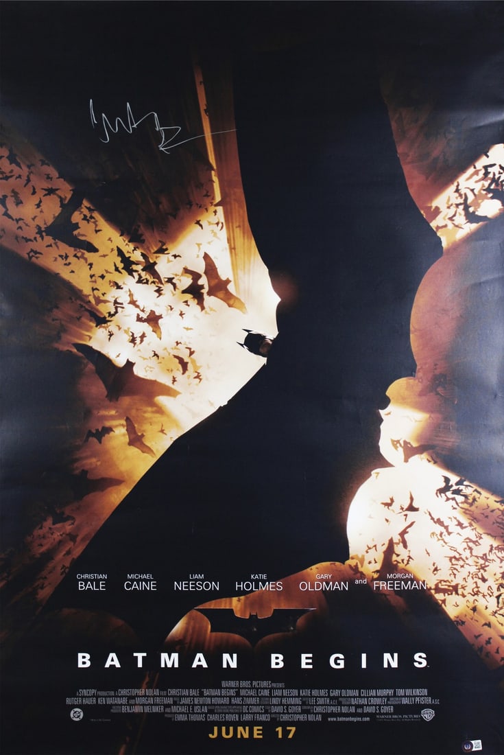 27x40 Batman Begins movie poster signed by Christian Bale Beckett BAS BB17422 (1 of 2)