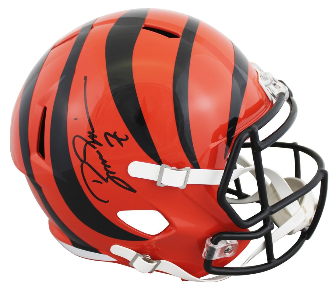 Boomer Esiason signed Bengals Riddell full size speed replica helmet BAS: Boomer Esiason signed Bengals Riddell full size speed replica helmet BAS This Riddell full size Speed Replica helmet features the authentic signature of Boomer Esiason, former quarterback of the