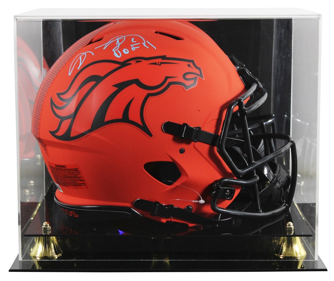 Shannon Sharpe Signed Denver Broncos Rave Speed Proline Helmet Case Beckett (1 of 4)