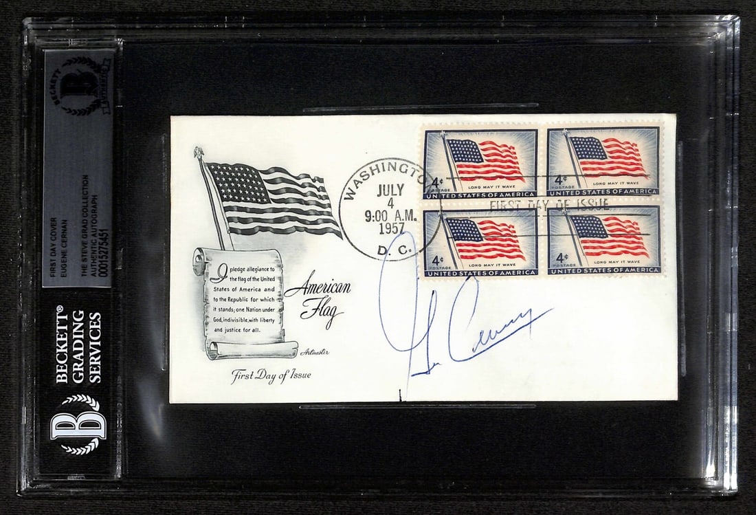 Beckett Authenticated Gene Cernan Signed First Day Cover Envelope (1 of 1)