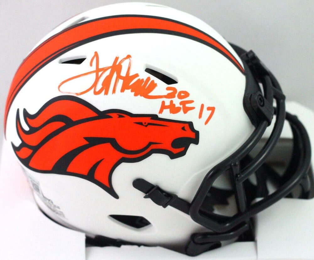 Denver Broncos Lunar Speed Mini Helmet Signed by Terrell Davis Beckett HOF (1 of 8)