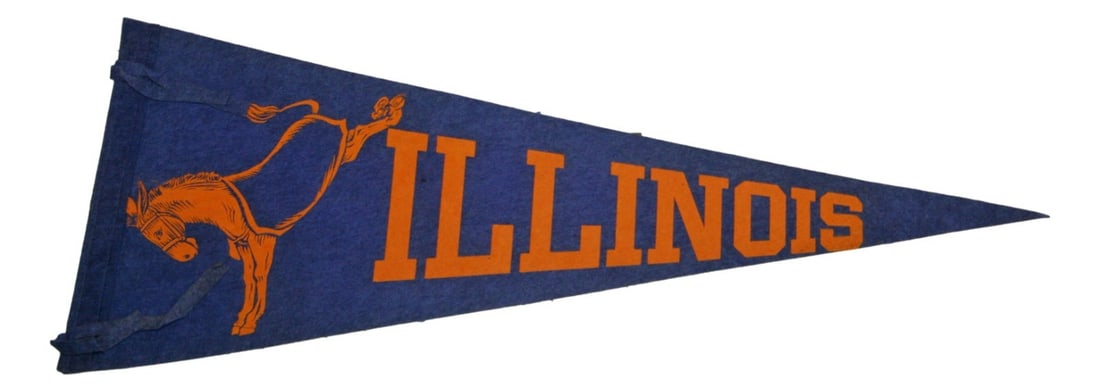 29 Inch 1940 Illinois Fighting Illini Football Pennant (1 of 4)