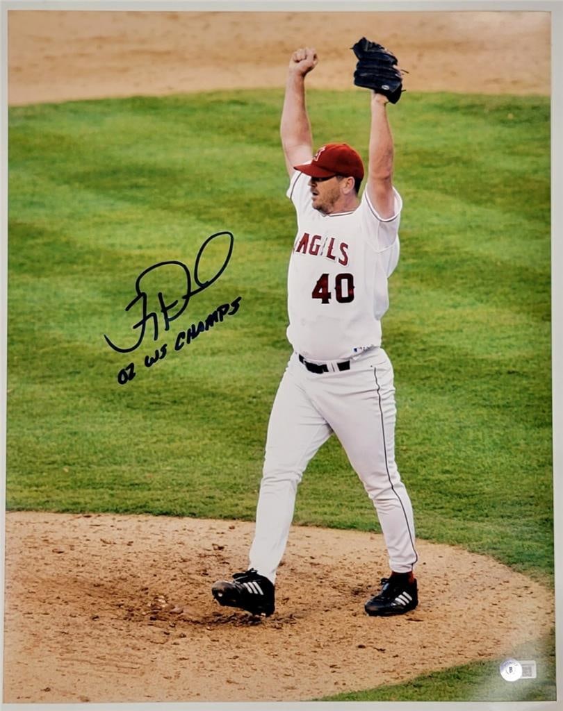 Troy Percival Autographed 16x20 Baseball Photo 2002 World Series BAS (1 of 4)