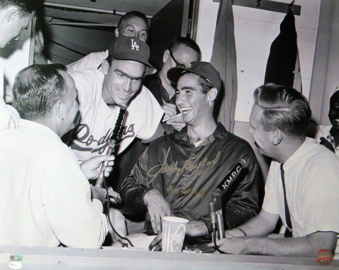 Sandy Koufax Vin Scully Dual Signed 16X20 Dodgers Photo (1 of 2)