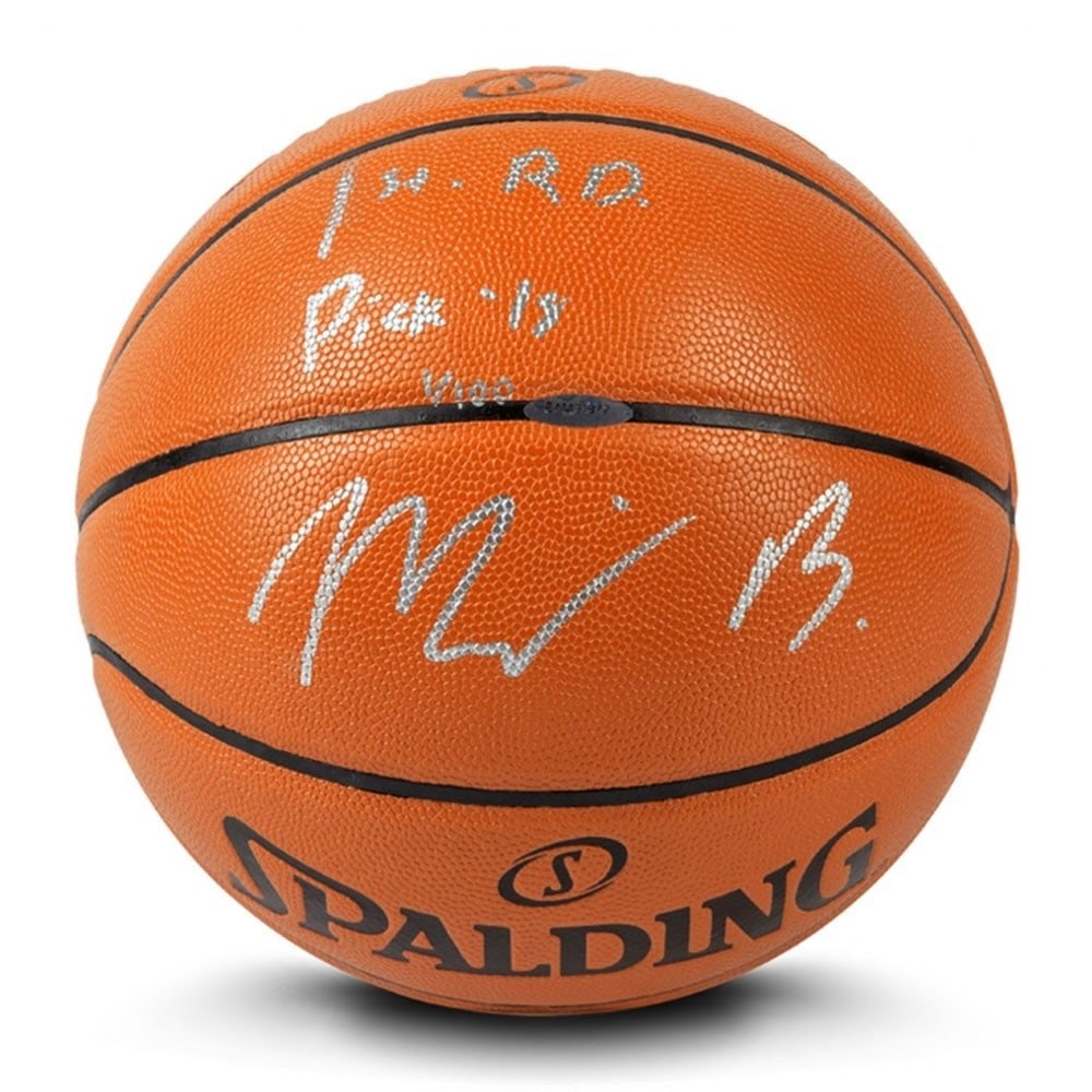 Upper Deck authenticated Miles Bridges Spalding basketball numbered to 100 (1 of 3)