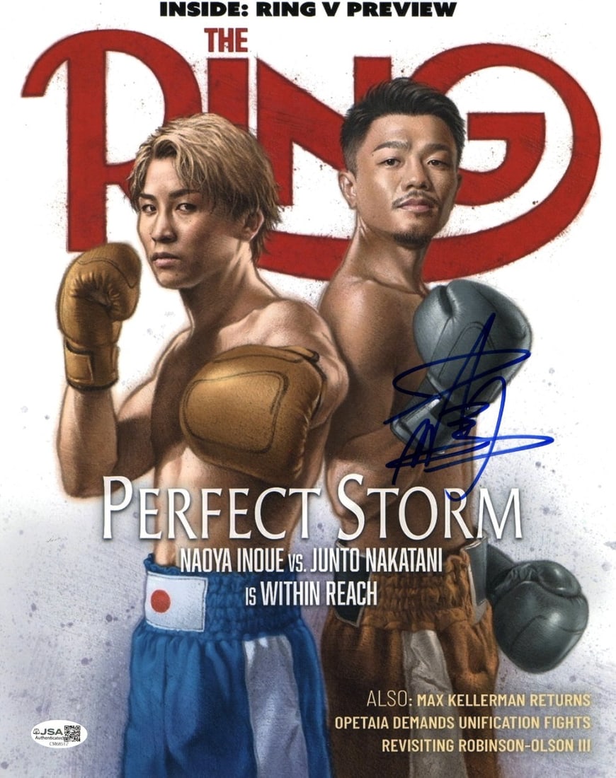 JSA Certified 11X14 Signed Photo of Junto Nakatani Blue Ink: JSA Certified 11X14 Signed Photo of Junto Nakatani Blue Ink Original 11x14 photo autographed by Junto Nakatani in blue ink. This boxing collectible is authenticated by James Spence (JSA). Please note 