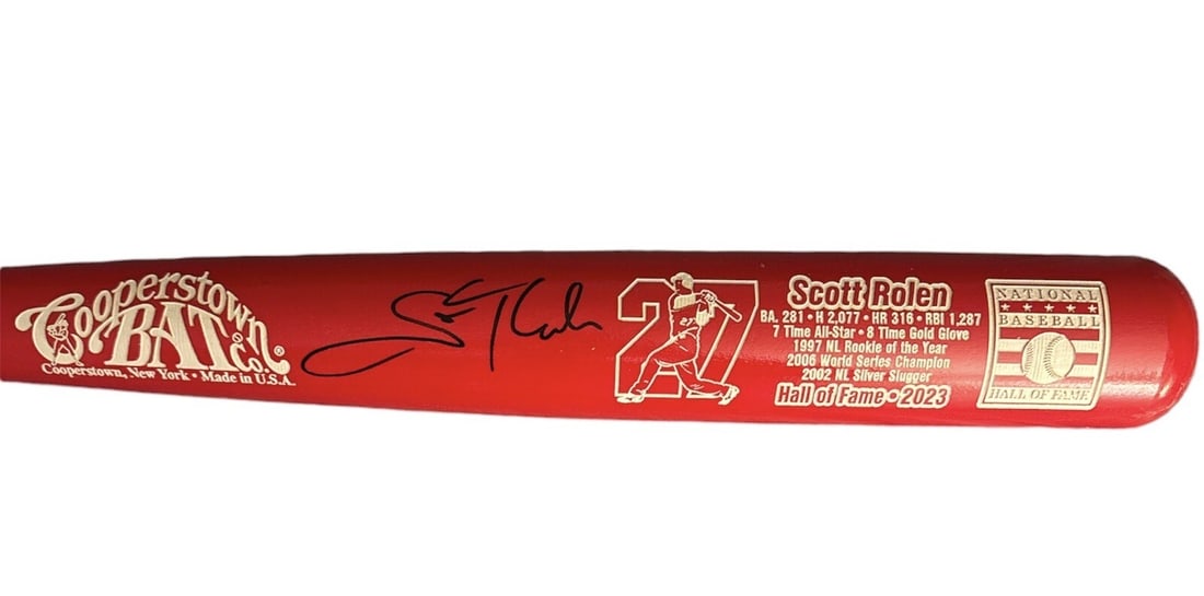 Scott Rolen autographed Cooperstown bat JSA certified Cardinals Hall of Famer (1 of 6)