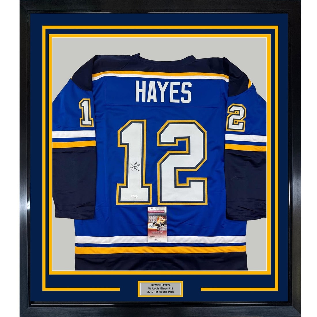 Kevin Hayes signed St. Louis Blues framed jersey 35x39 JSA COA (1 of 2)