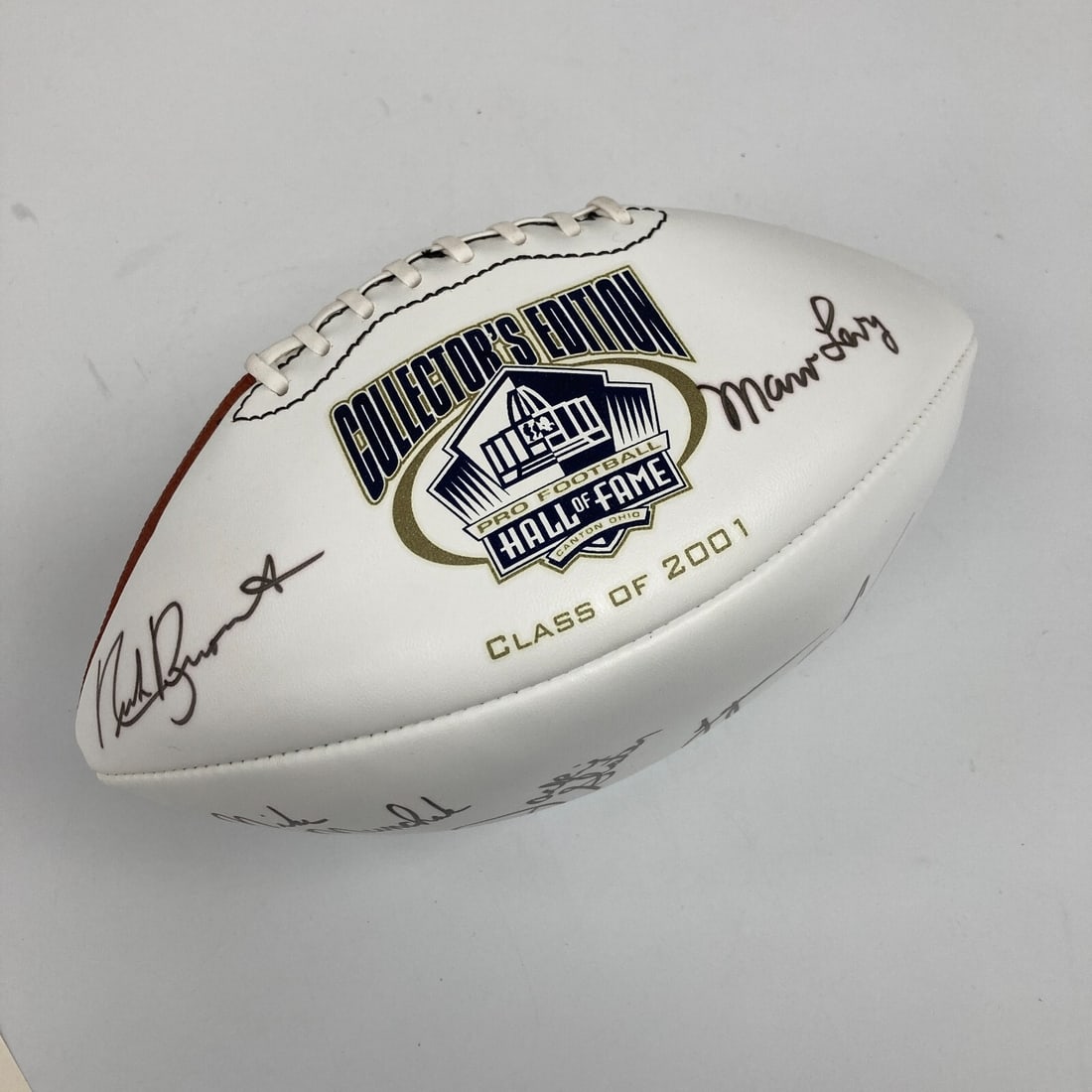 Wilson 2001 Hall of Fame autographed football 7 inductees JSA (1 of 7)