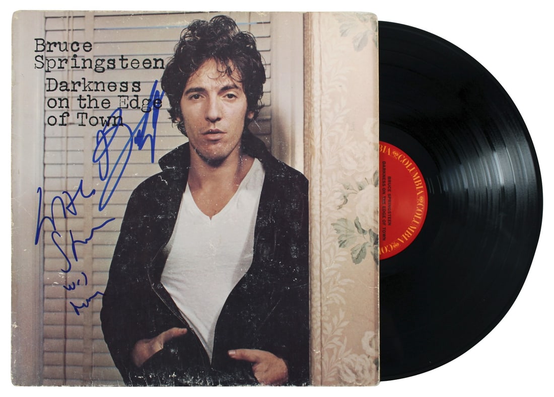 Darkness on the Edge of Town LP Cover with Vinyl Signed by Springsteen Van Zandt JSA (1 of 6)