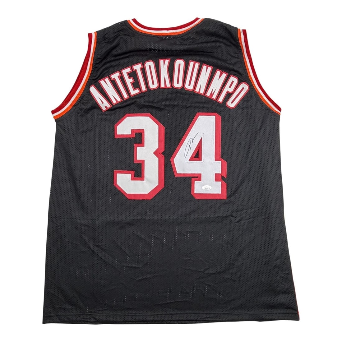JSA Certified Giannis Antetokounmpo Signed Black Custom Basketball Jersey XL: JSA Certified Giannis Antetokounmpo Signed Black Custom Basketball Jersey XL Autographed Giannis Antetokounmpo custom black basketball jersey with JSA authentication. This original signed collectible 