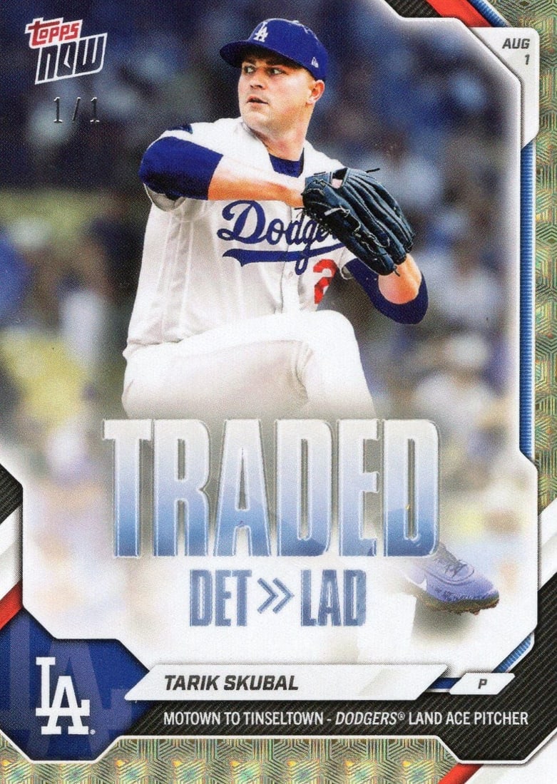 Topps Now 2026 Tarik Skubal #510 1 of 1 Foilfractor Card: Topps Now 2026 Tarik Skubal #510 1 of 1 Foilfractor Card 2026 Topps Now Tarik Skubal #510 FoilFractor 1/1 sports trading card. This multicolor paper baseball card features Tarik Skubal and is part of 