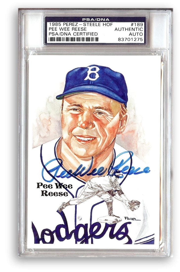 1981 Perex-Steele Postcard Signed by Pee Wee Reese PSA DNA Dodgers (1 of 1)