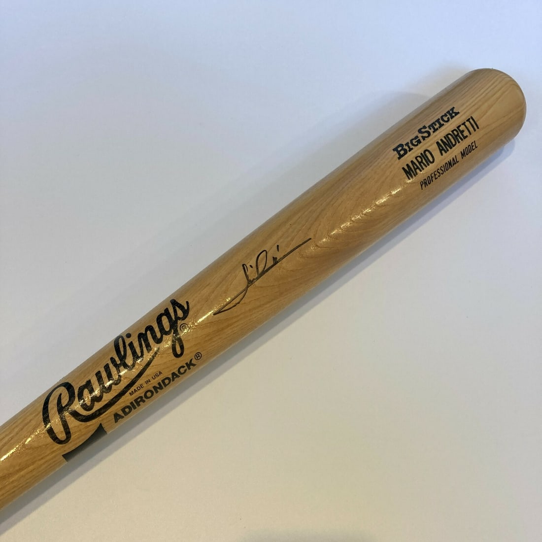 Autographed Game Model Baseball Bat Mario Andretti JSA Sticker (1 of 4)
