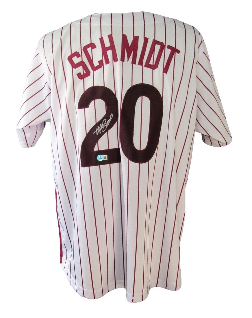 Philadelphia Phillies Pinstripe Jersey Signed by Mike Schmidt HOF Beckett BAS (1 of 5)