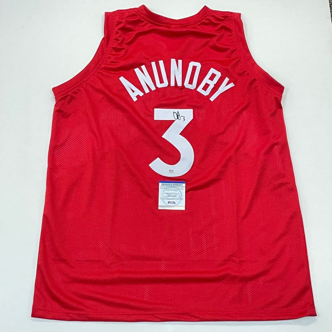 OG Anunoby Autographed Jersey PSA/DNA Toronto Raptors Original: OG Anunoby Autographed Jersey PSA/DNA Toronto Raptors Original Elevate your sports memorabilia collection with this original signed jersey by OG Anunoby, a key player for the Toronto Raptors. This