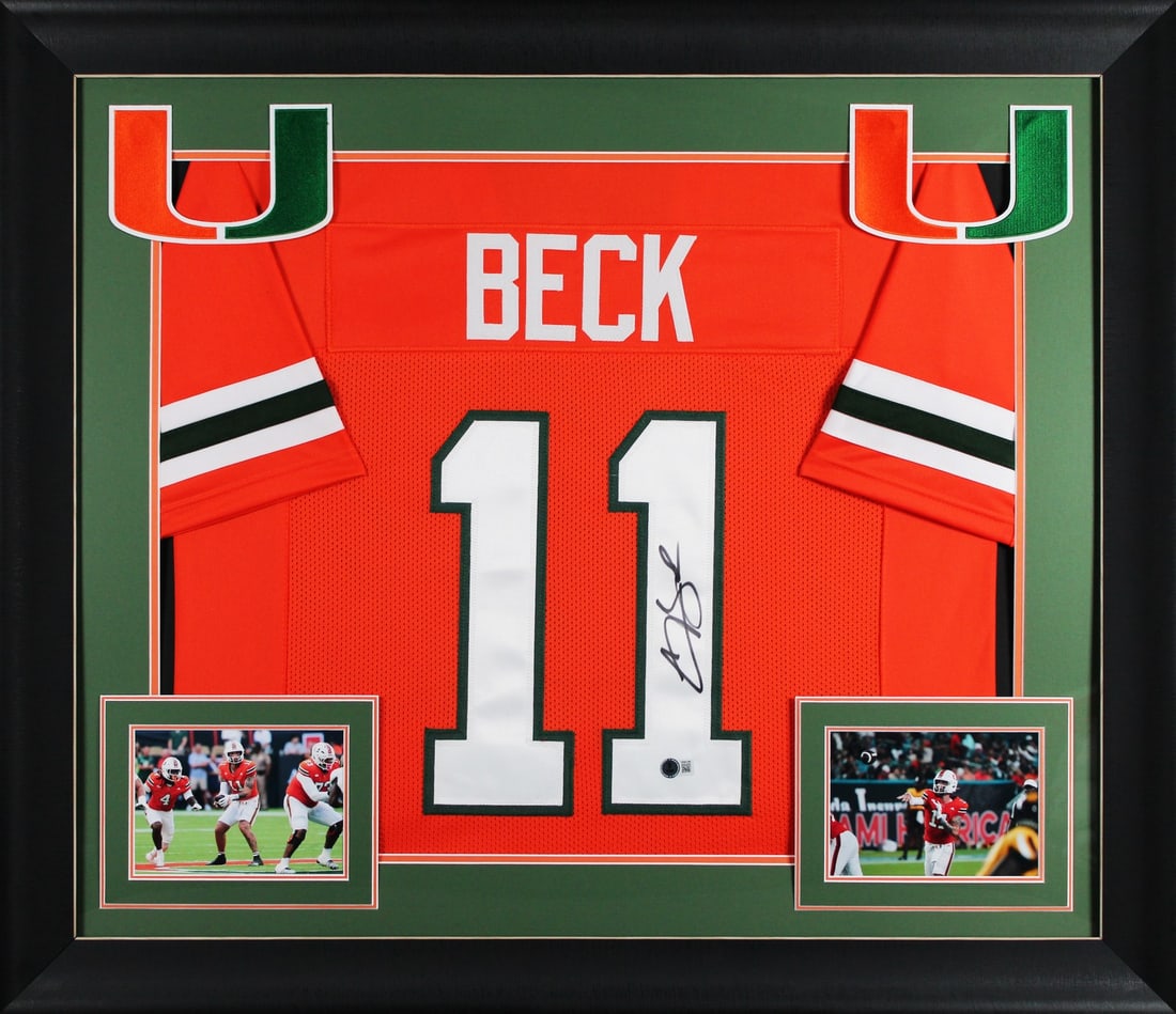 Framed Orange Pro Style Jersey Signed by Carson Beck BAS Witnessed (1 of 2)