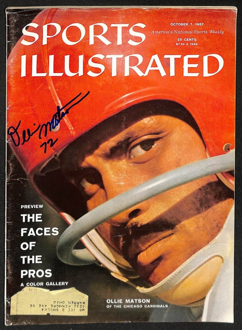 1957 Sports Illustrated Cardinals Photo Signed by Ollie Matson HOF JSA (1 of 5)