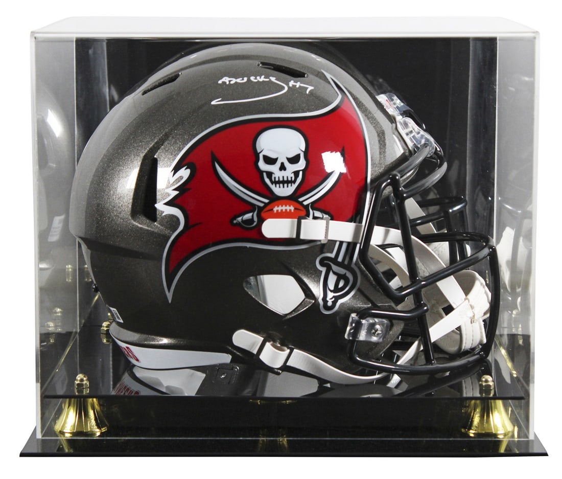 Bucky Irving autographed Riddell Speed replica helmet with case Beckett witnessed (1 of 4)