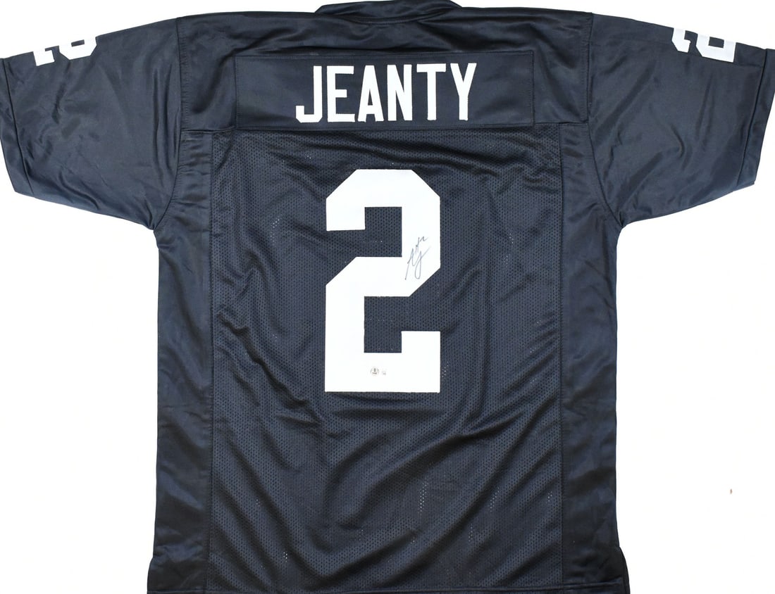 Black Pro Style Football Jersey Signed by Ashton Jeanty Beckett Witnessed (1 of 2)