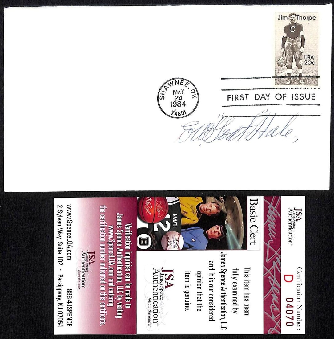 JSA Autographed First Day Cover Edwin Goat Hale Mississippi College Football (1 of 2)