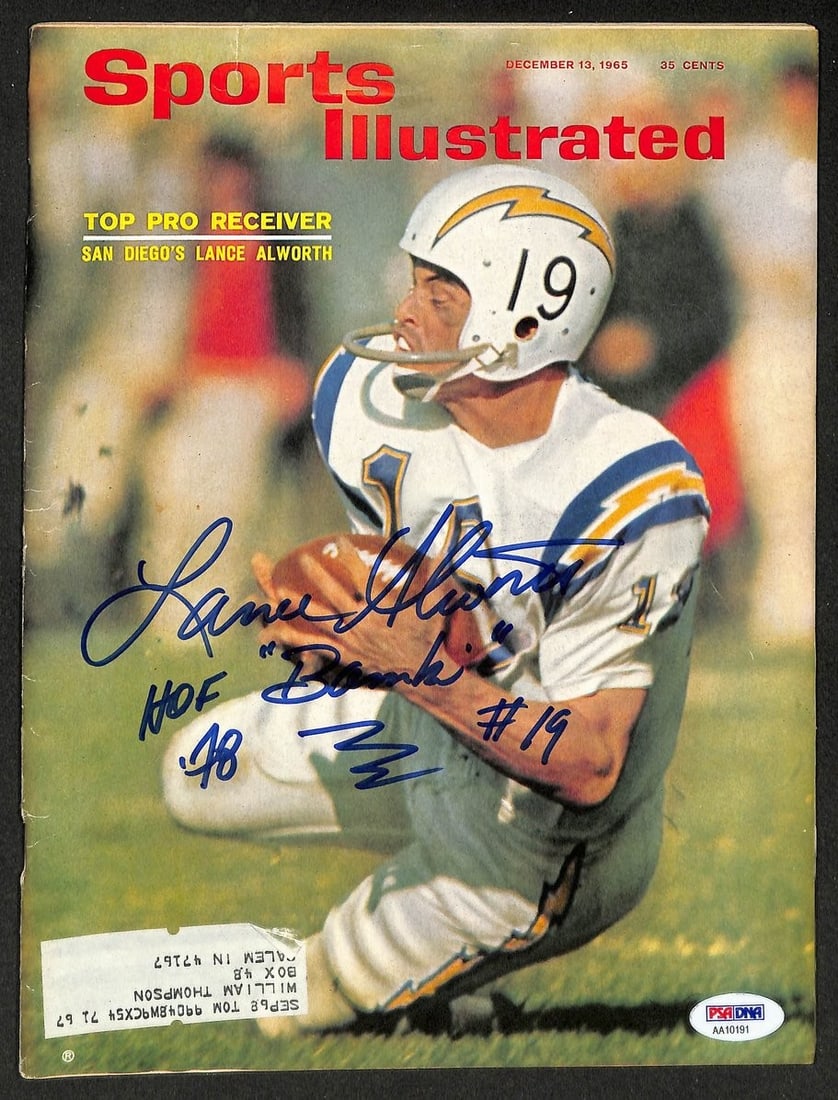 1965 Sports Illustrated Chargers Photo Signed by Lance Alworth HOF PSA DNA (1 of 4)