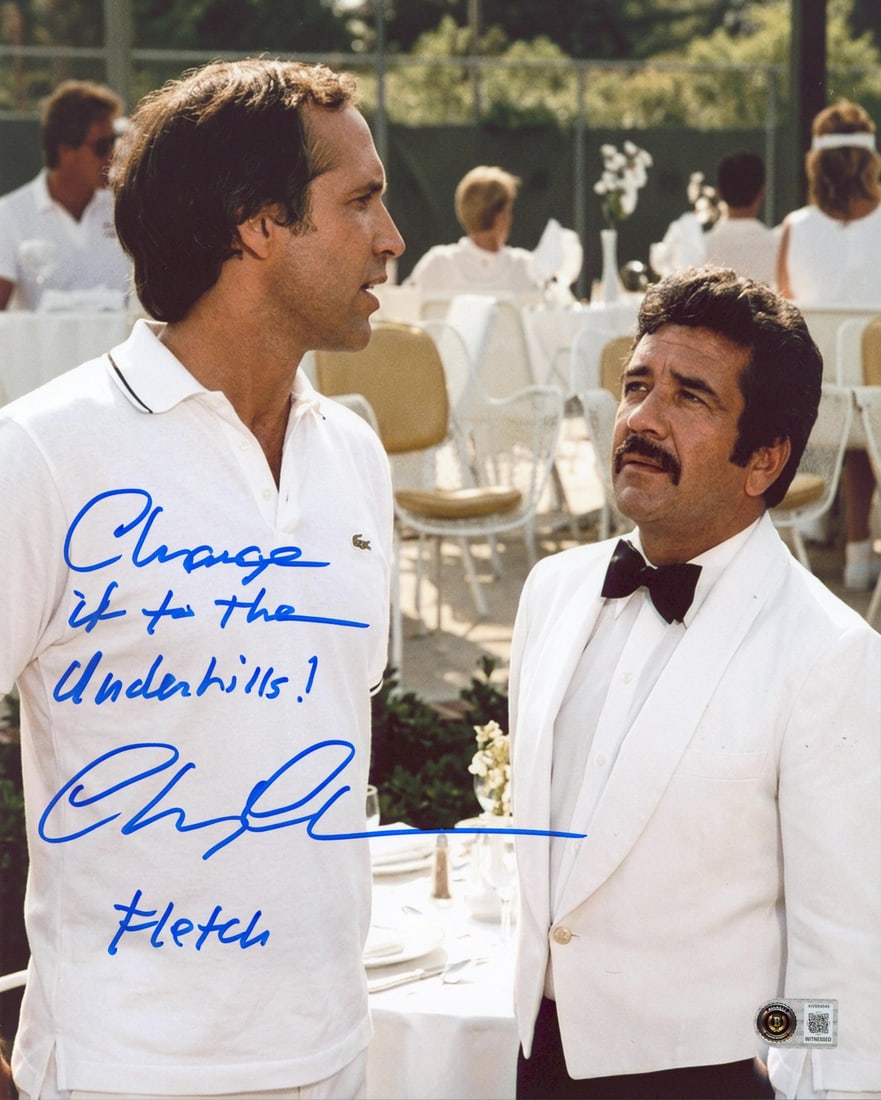 Beckett Witnessed 11x14 Fletch Photo Signed by Chevy Chase with 2 Inscriptions (1 of 1)
