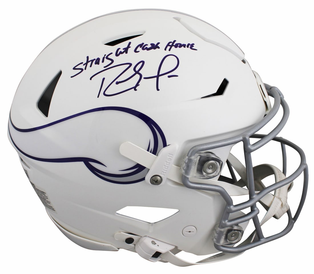 Beckett Witnessed Randy Moss Vikings Full Size Speed Flex Helmet (1 of 4)