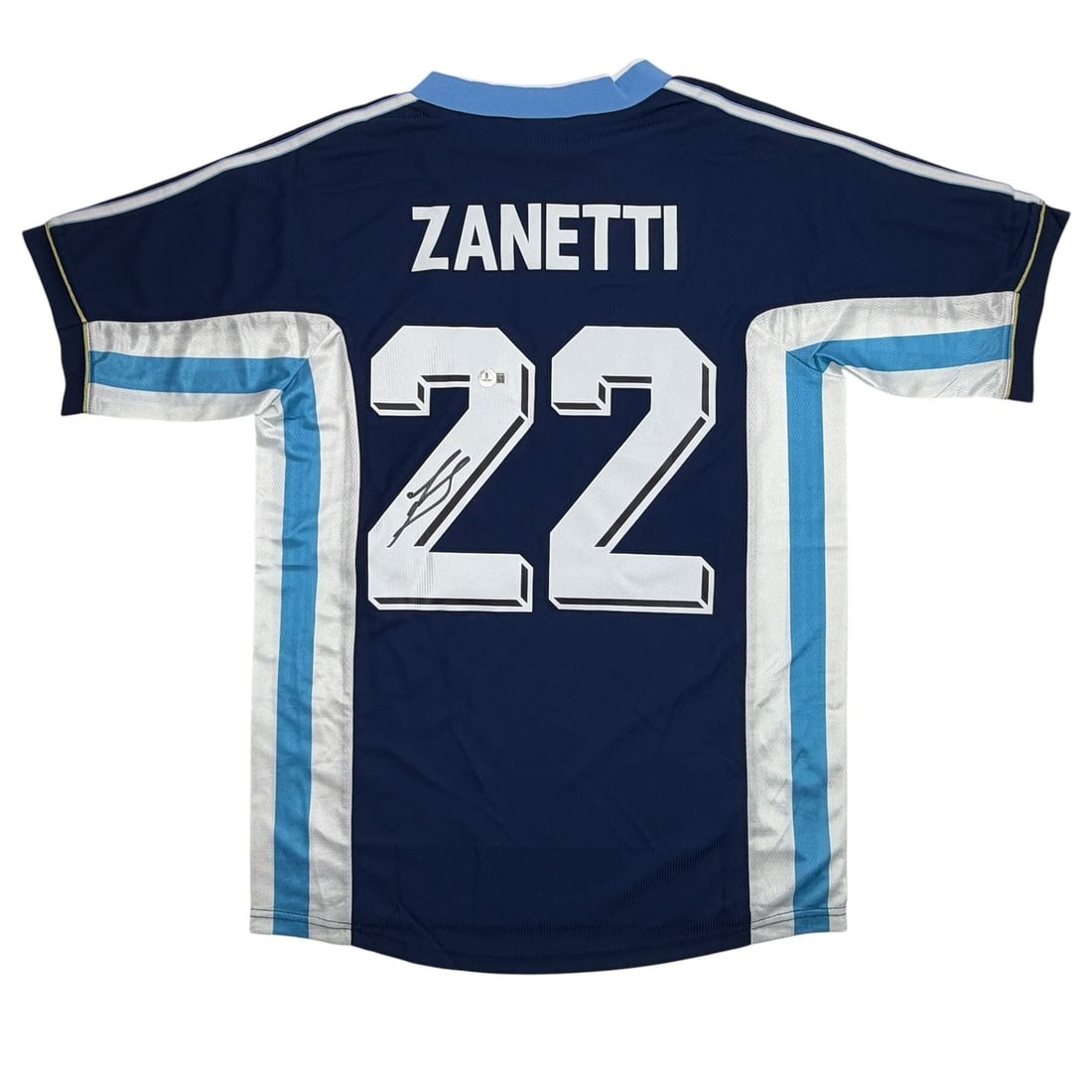 Beckett BAS Certified Javier Zanetti Signed Argentina Soccer Jersey Blue #22: Beckett BAS Certified Javier Zanetti Signed Argentina Soccer Jersey Blue #22 Pre-owned blue Argentina #22 soccer jersey signed by Javier Zanetti. This original autographed jersey comes with third-part
