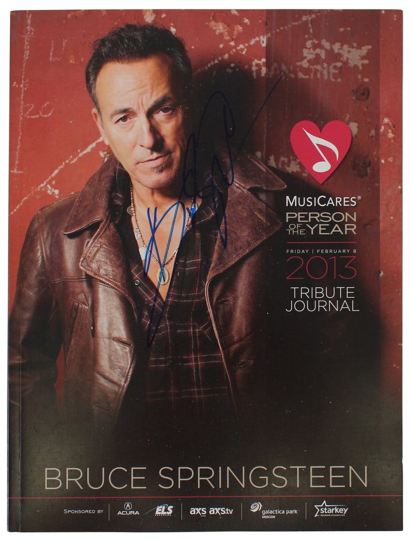 Autographed 2013 MusiCares Tribute Program Bruce Springsteen Beckett AA03503 (1 of 8)