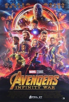 Avengers Infinity War 27x40 poster signed by Benedict Cumberbatch Pom Klementieff BAS (1 of 4)