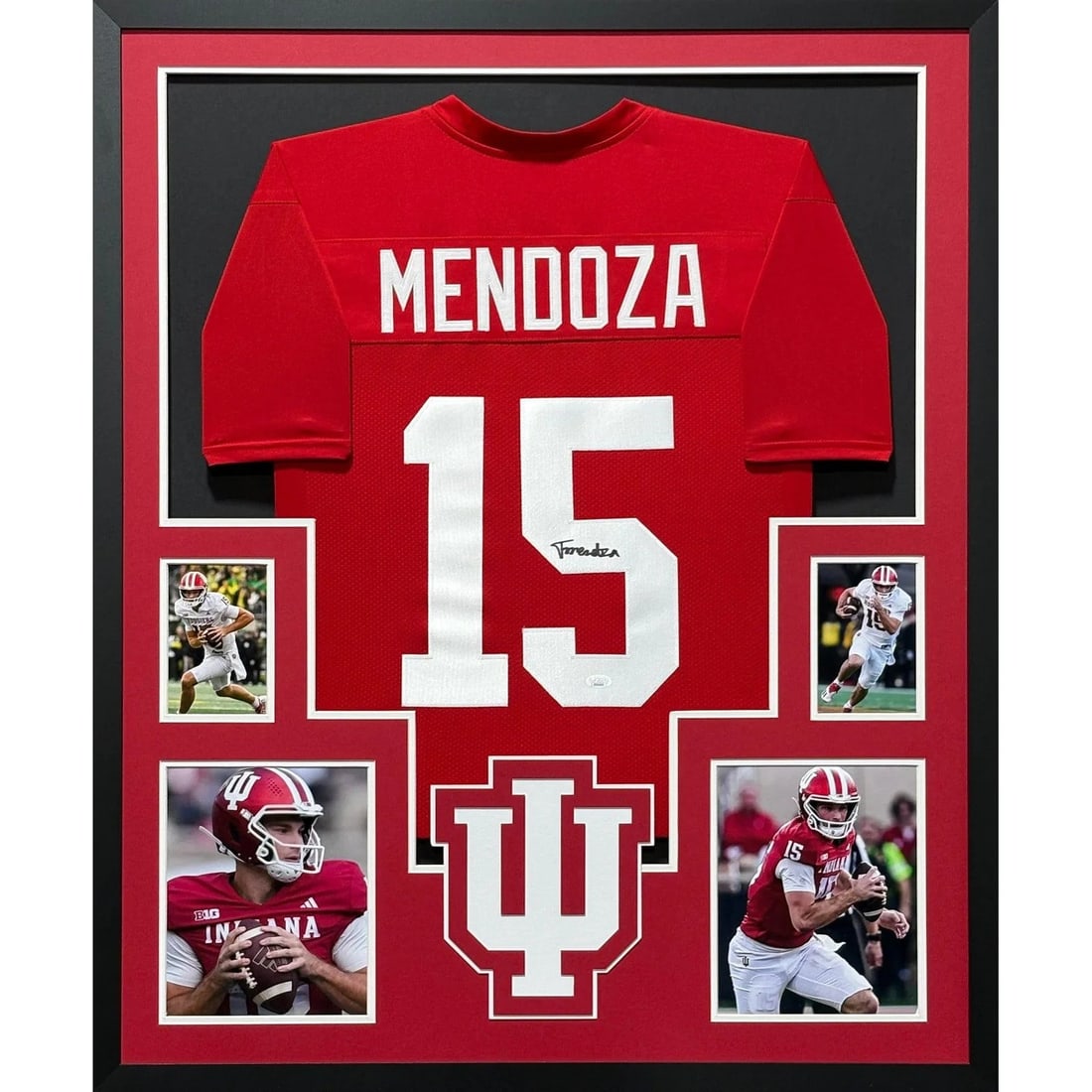 Framed Indiana Jersey Signed by Fernando Mendoza JSA Authenticated (1 of 2)