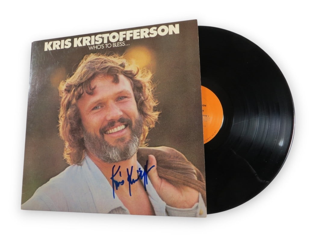 Autographed Who's to Bless Album Cover Kris Kristofferson Beckett Authenticated (1 of 4)