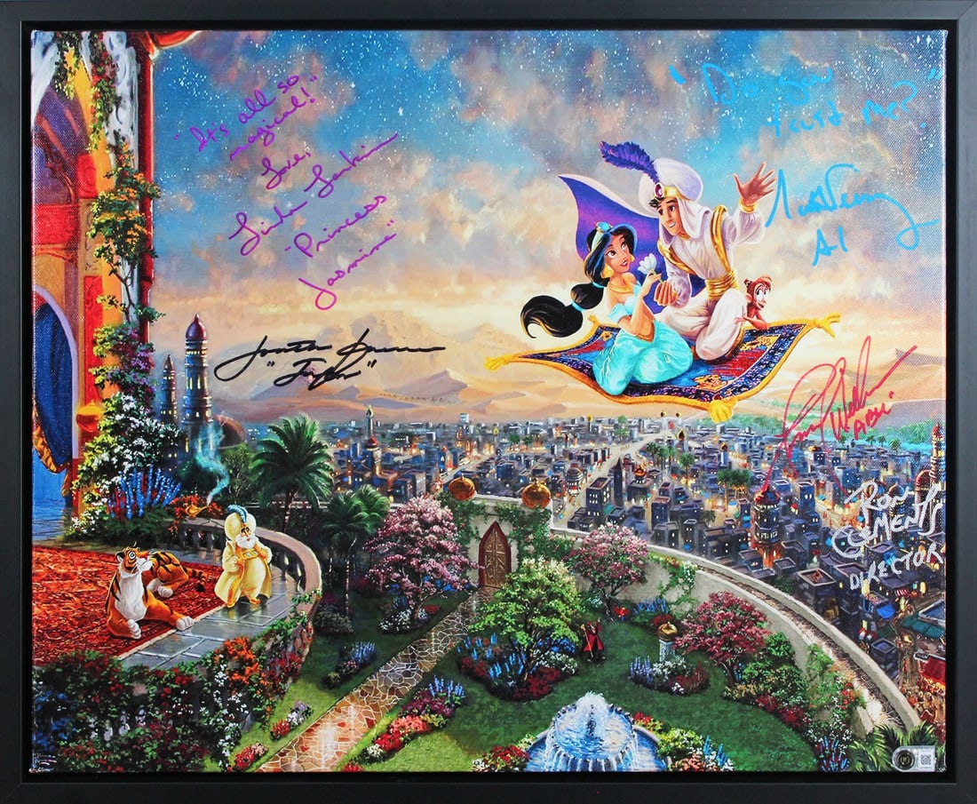 Framed 18x22 Aladdin signed canvas by Larkin Weinger Freeman Welker Clements (1 of 3)