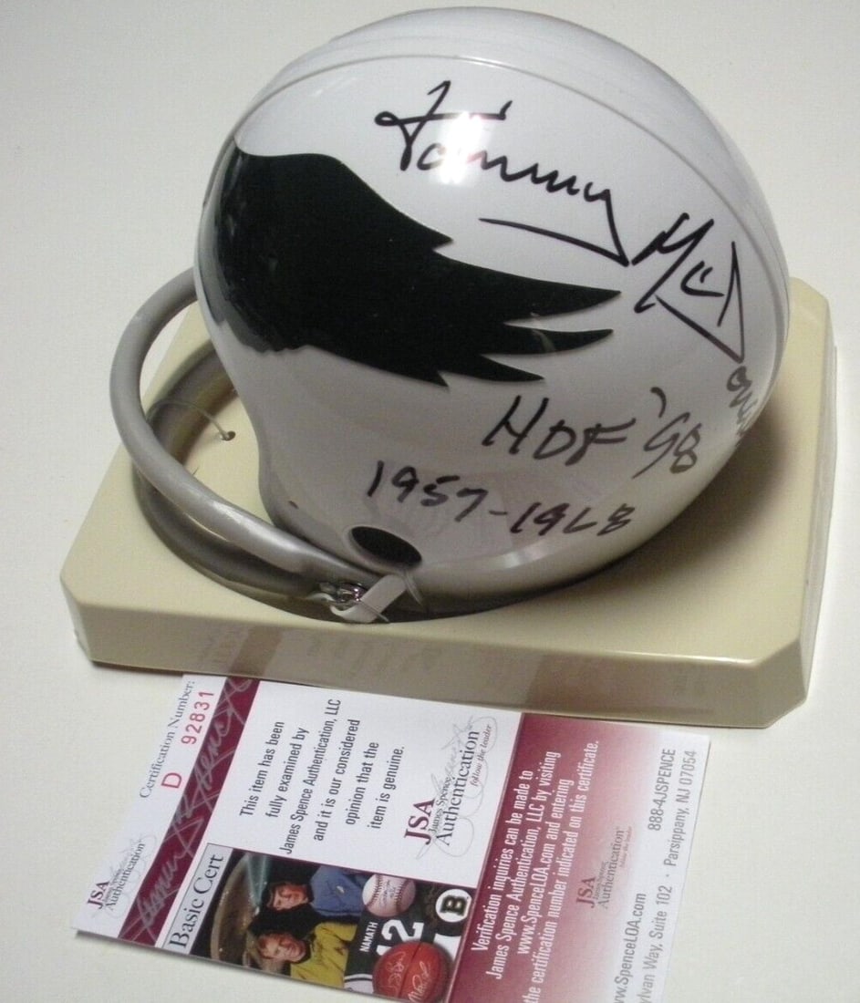 Signed Philadelphia Eagles Mini Helmet Tommy McDonald HOF 98 JSA COA (1 of 1)