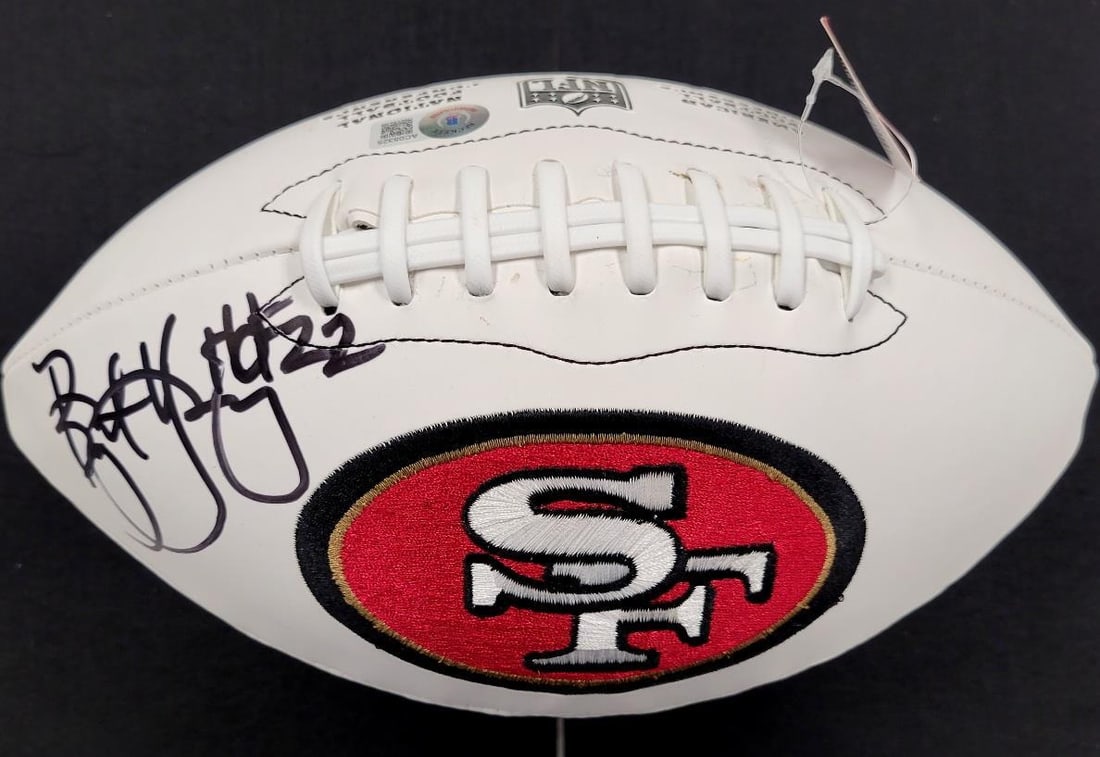 Beckett authenticated Bryant Young HOF 22 signed 49ers football (1 of 4)