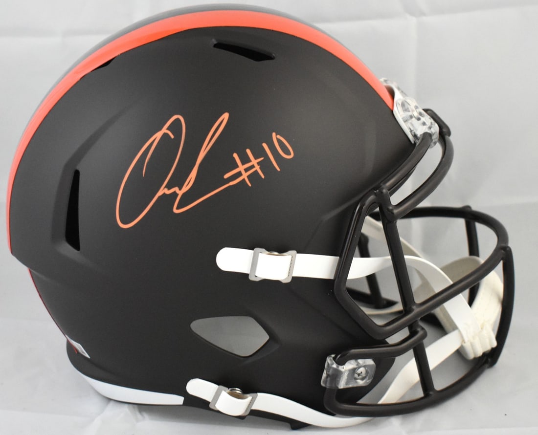 Cleveland Browns Alt Speed Full Size Helmet Signed by Quinshon Judkins BAS: Cleveland Browns Alt Speed Full Size Helmet Signed by Quinshon Judkins BAS Autographed full-size alternate Speed helmet featuring Quinshon Judkins and the Cleveland Browns. This pre-owned football col