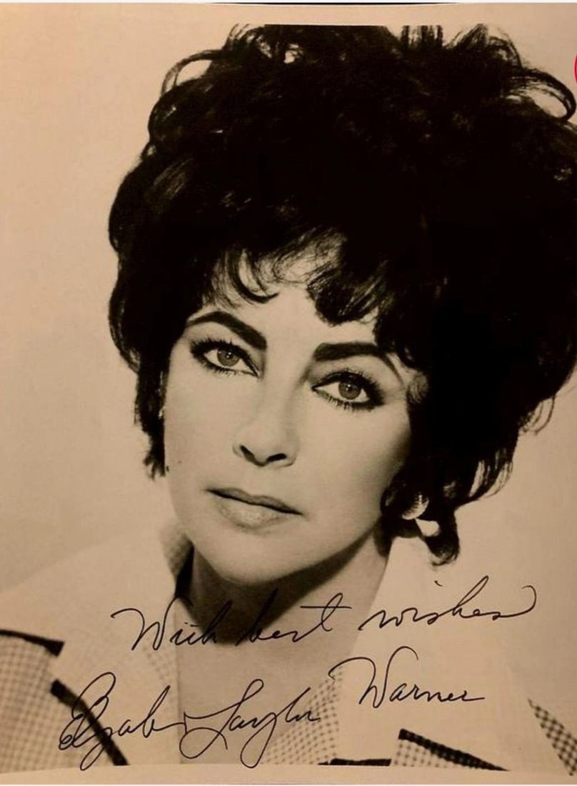 JSA Authenticated 11x14 Vintage B W Photo Signed by Elizabeth Taylor (1 of 2)