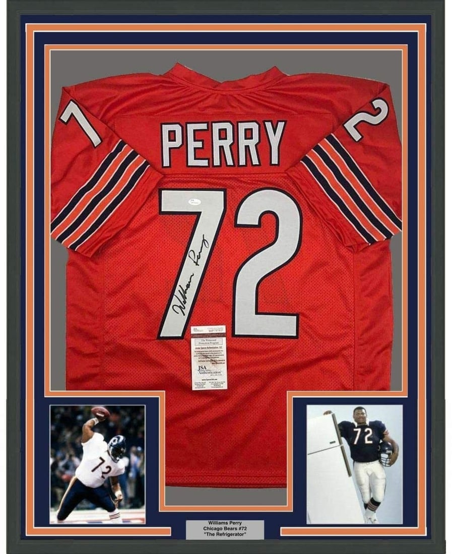 Chicago Bears William Perry signed framed jersey JSA 35x39 (1 of 2)