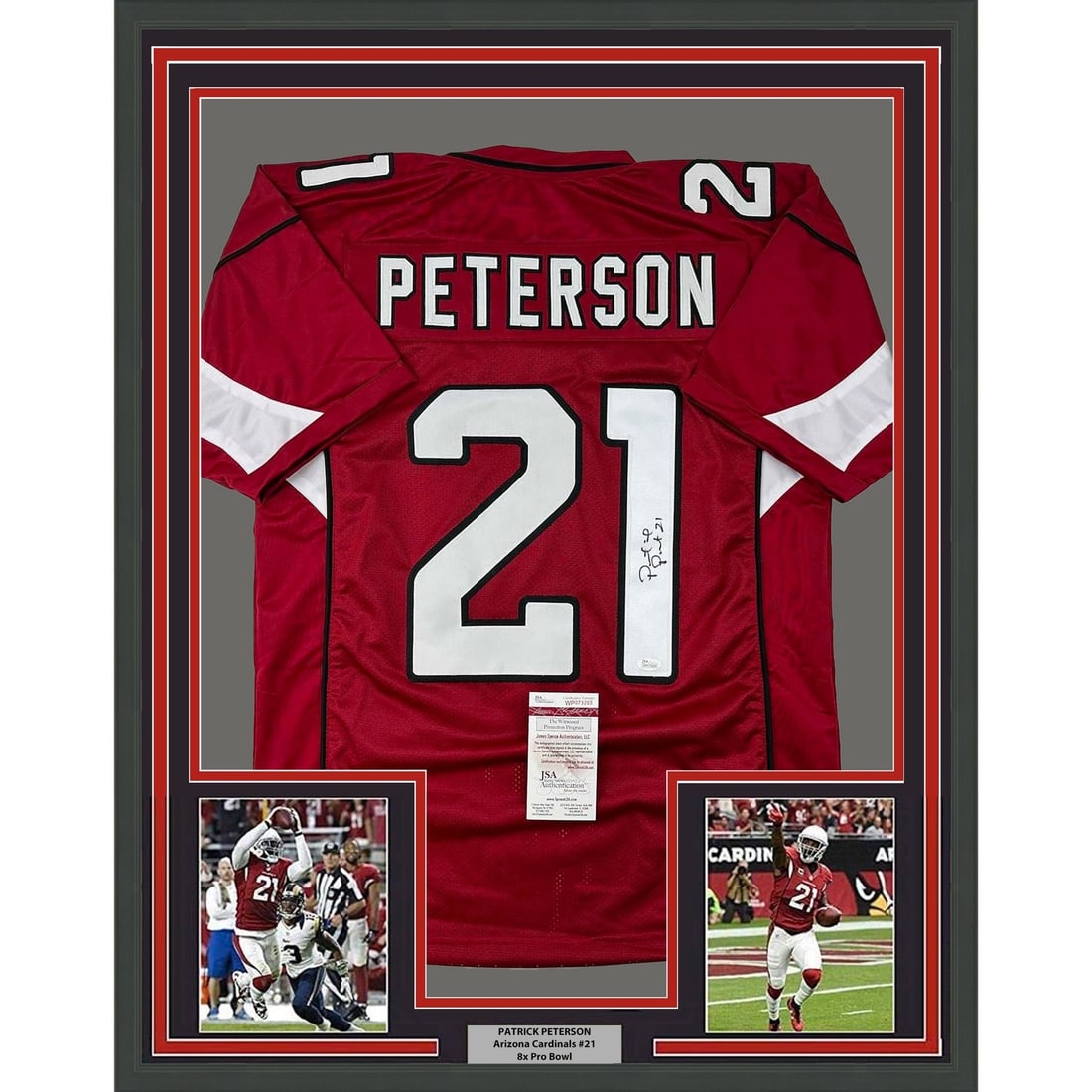 Patrick Peterson signed framed Arizona Cardinals jersey JSA 35x39 (1 of 2)