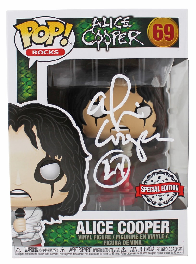 Beckett Witnessed Alice Cooper Signed Funko Pop Figure 69 (1 of 6)